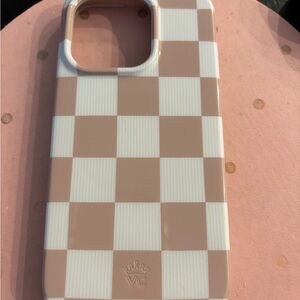 Velvet Caviar Brown and White Checkered Phone Case for iPhone 14 Pro